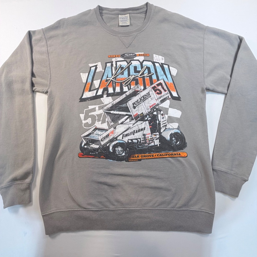 Kyle Larson #57 Finley Farms Sprint Car Racing Crewneck Sweatshirt Mens Medium